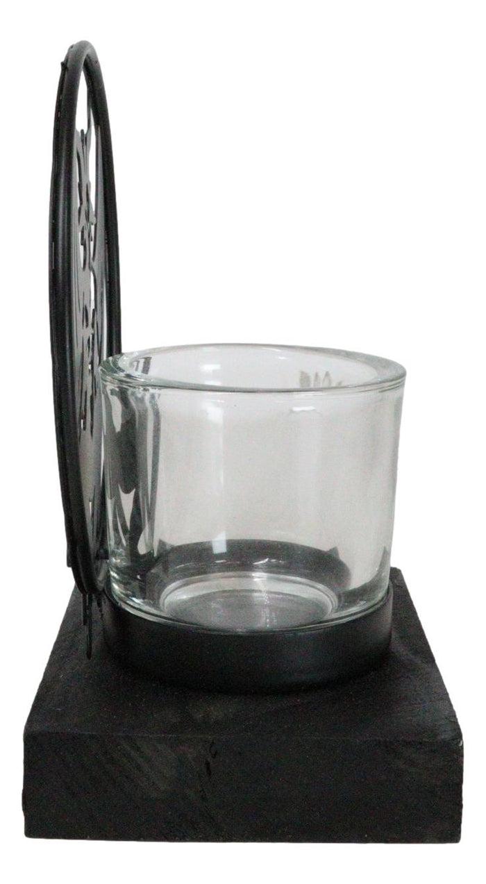 Ebros Gift Wicca Occultic Sabbatic Goat Winged Baphomet Coated Metal Votive Candle Holder