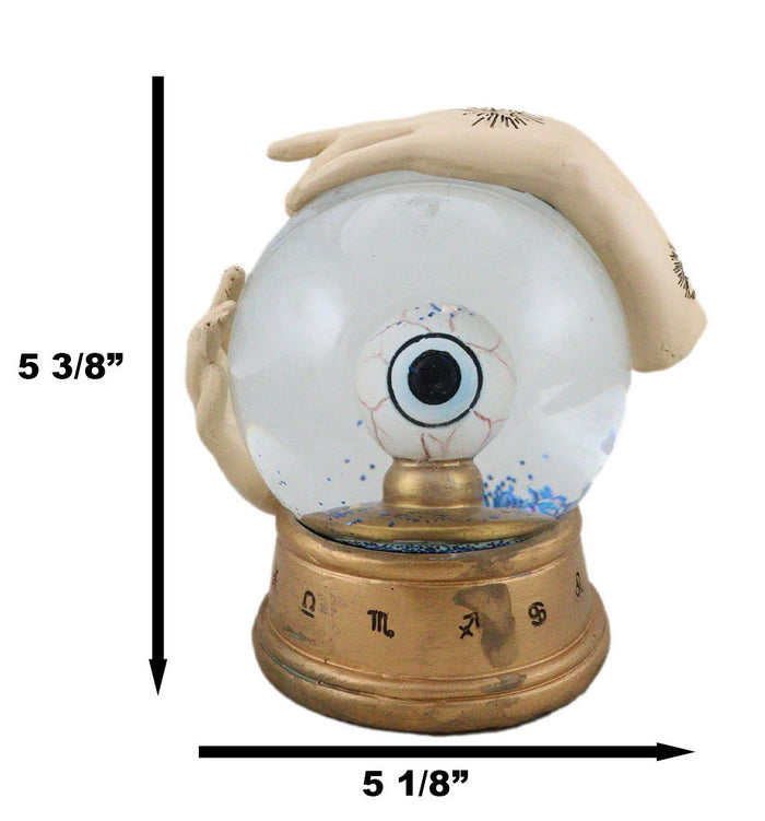 Ebros Gift Wicca Psychic All Seeing Eye Of Providence With Chirology Hand Palms Water Globe