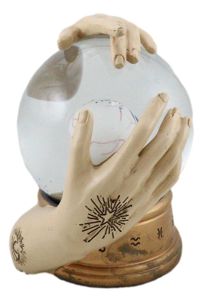 Ebros Gift Wicca Psychic All Seeing Eye Of Providence With Chirology Hand Palms Water Globe
