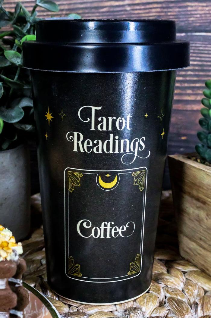 ebros gift Wicca Psychic Tarot Readings Coffee Card Bamboo Travel Mug Cup W/ Lid And Sleeve