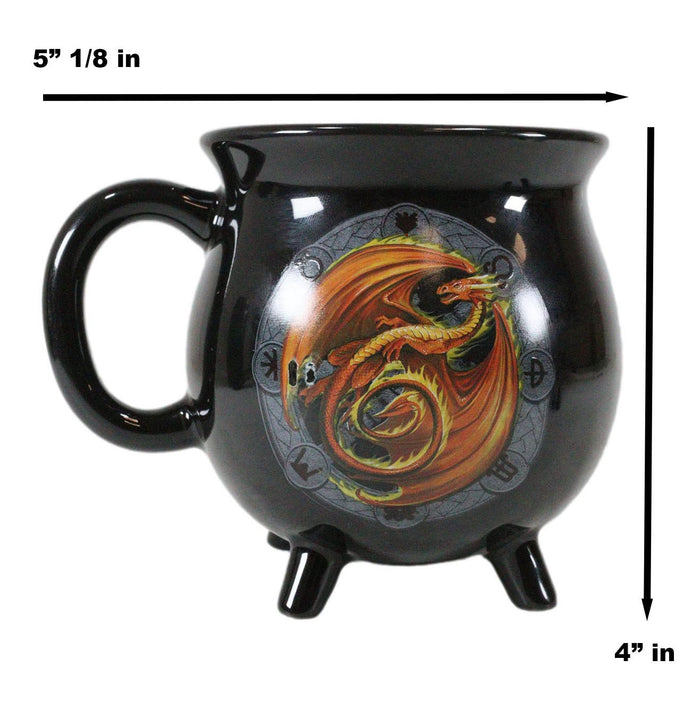 Ebros Gift Wicca Sabbats Wheel Of The Year Beltane Dragon Heat Color Changing Cauldron Mug