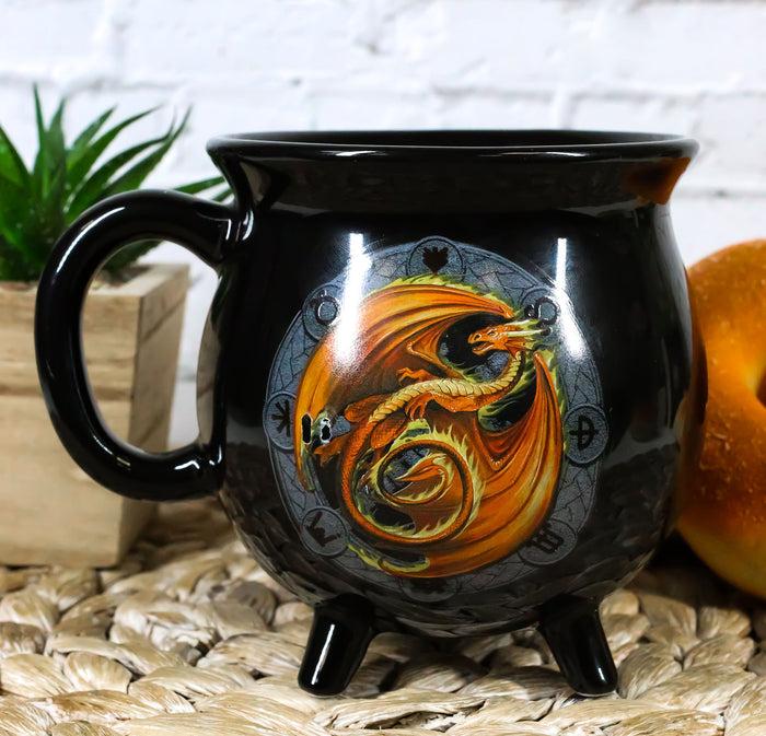 ebros gift Wicca Sabbats Wheel of The Year Beltane Dragon Heat Color Changing Cauldron Mug