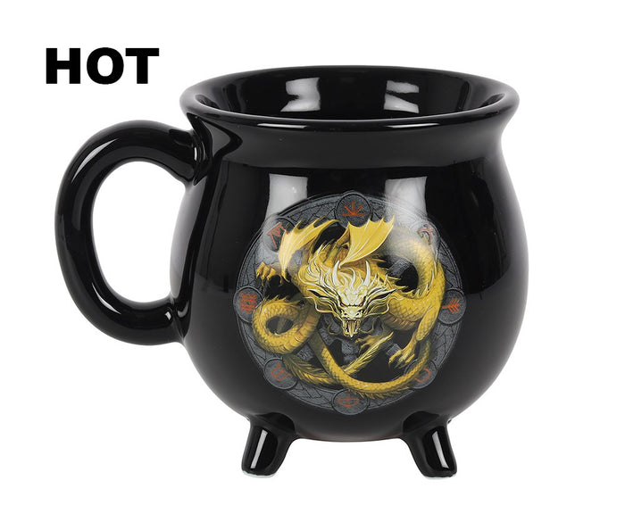 Ebros Gift Wicca Sabbats Wheel Of The Year Imbolc Dragon Heat Color Changing Cauldron Mug