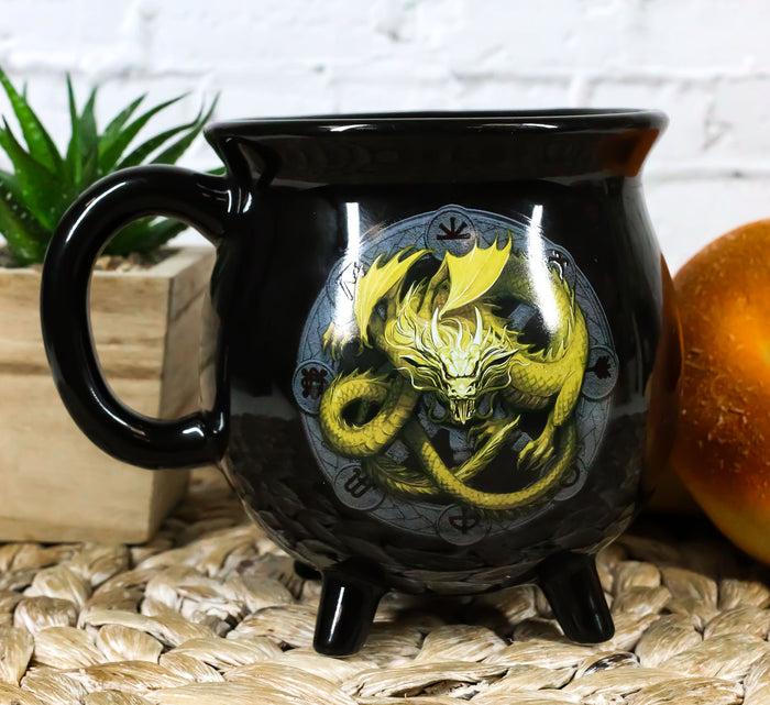 ebros gift Wicca Sabbats Wheel of The Year Imbolc Dragon Heat Color Changing Cauldron Mug