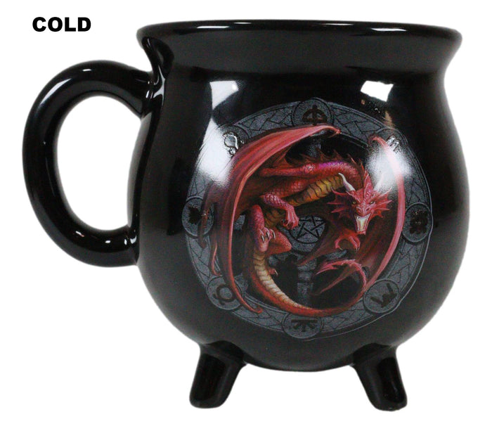 Ebros Gift Wicca Sabbats Wheel Of The Year Lammas Dragon Heat Color Changing Cauldron Mug