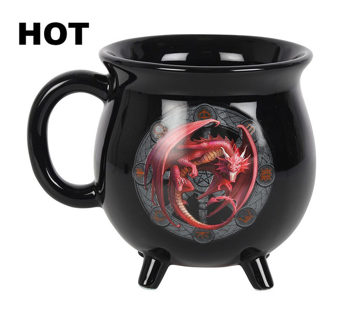 Ebros Gift Wicca Sabbats Wheel Of The Year Lammas Dragon Heat Color Changing Cauldron Mug