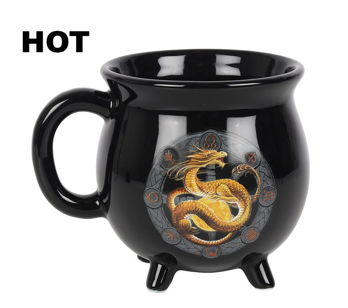 Ebros Gift Wicca Sabbats Wheel Of The Year Litha Dragon Heat Color Changing Cauldron Mug