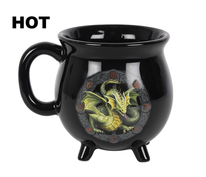 Ebros Gift Wicca Sabbats Wheel Of The Year Mabon Dragon Heat Color Changing Cauldron Mug