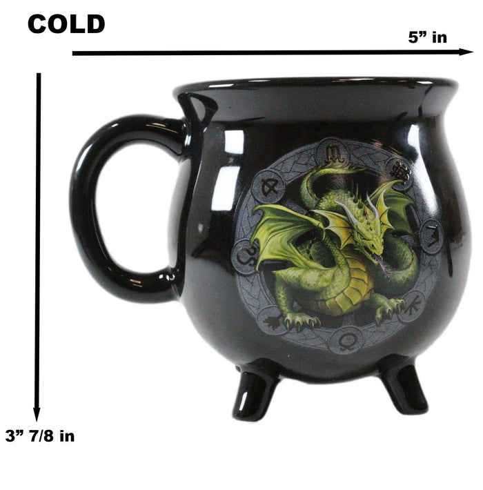Ebros Gift Wicca Sabbats Wheel Of The Year Mabon Dragon Heat Color Changing Cauldron Mug