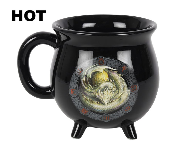 Ebros Gift Wicca Sabbats Wheel Of The Year Ostara Dragon Heat Color Changing Cauldron Mug