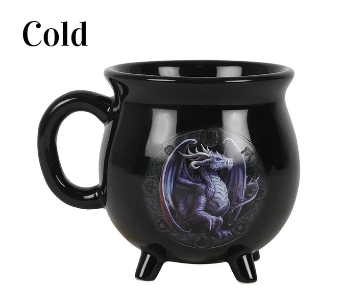 Ebros Gift Wicca Sabbats Wheel Of The Year Samhain Dragon Heat Color Changing Cauldron Mug
