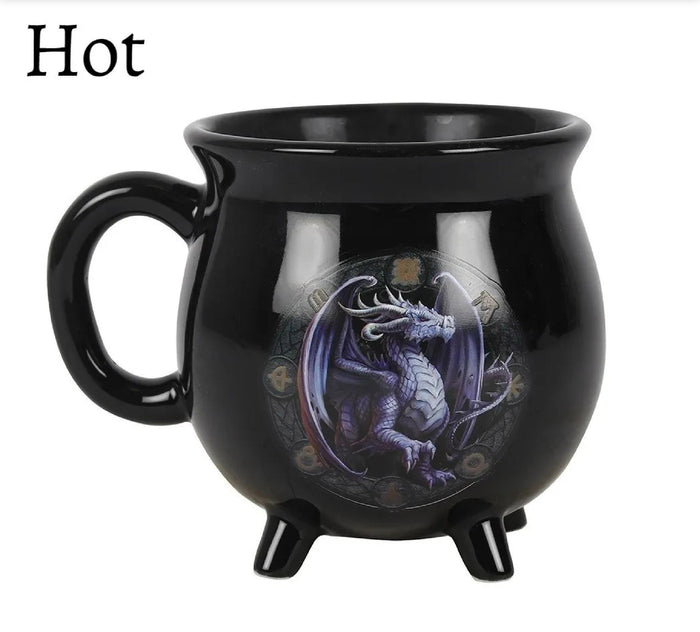 Ebros Gift Wicca Sabbats Wheel Of The Year Samhain Dragon Heat Color Changing Cauldron Mug