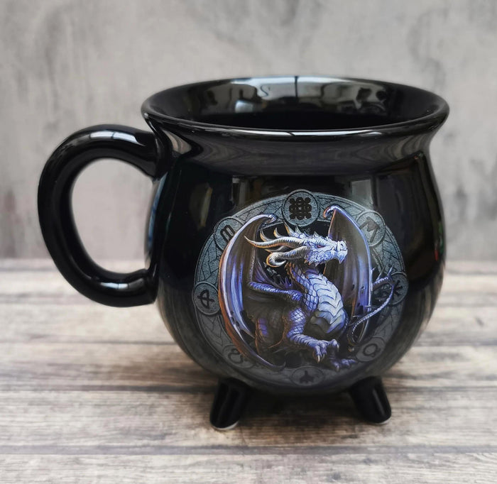 ebros gift Wicca Sabbats Wheel of The Year Samhain Dragon Heat Color Changing Cauldron Mug