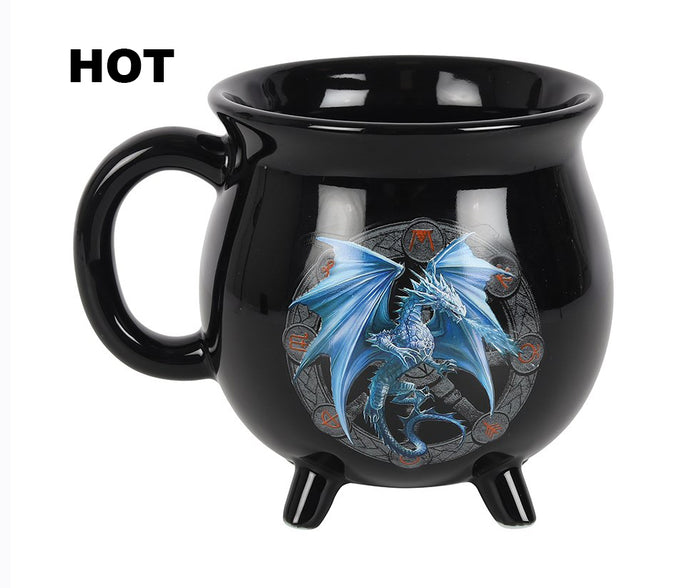 Ebros Gift Wicca Sabbats Wheel Of The Year Yule Dragon Heat Color Changing Cauldron Mug