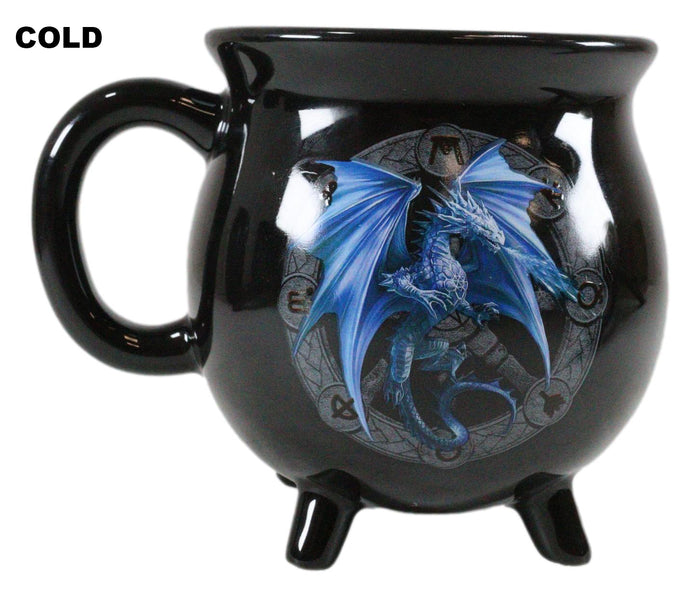 Ebros Gift Wicca Sabbats Wheel Of The Year Yule Dragon Heat Color Changing Cauldron Mug
