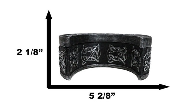 Ebros Gift Wicca Sacred Celtic Knotwork Triple Moon Crescent Shaped Trinket Box Figurine