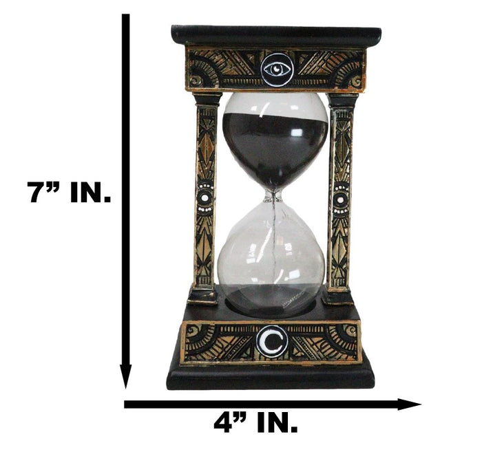 Ebros Gift Wicca Sacred Symbols Astrology All Seeing Eye Invertible Glass Mystic Sandtimer