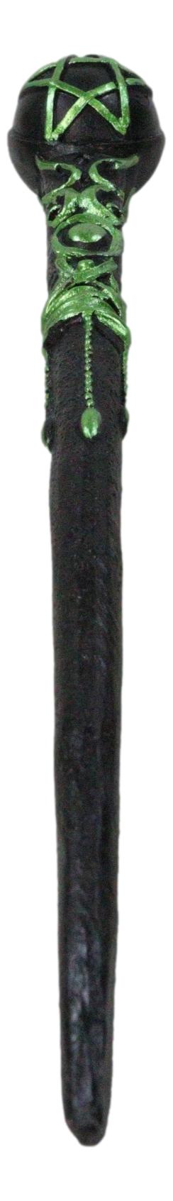 Ebros Gift Wicca Shadowsong Pentagram Green Shaman Cosplay Magic Wand 9.5" Accessory Prop