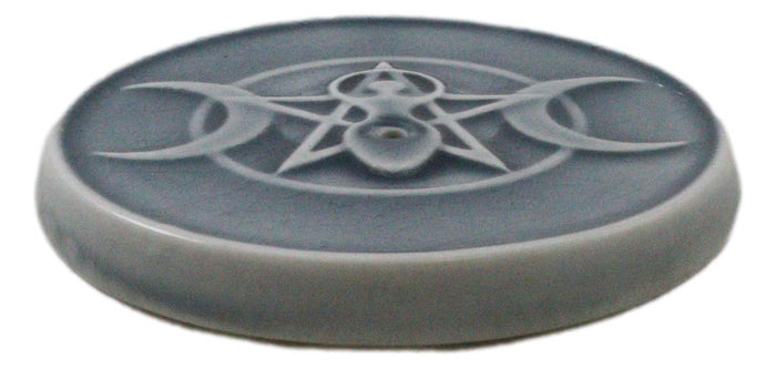 Ebros Gift Wicca Spiral Sacred Moon Triple Goddess Pentagram Incense Stick Holder Burner