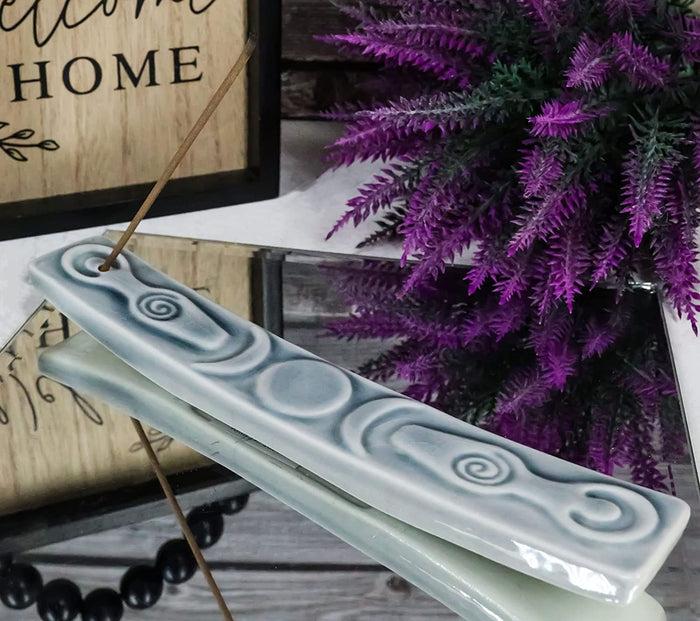 ebros gift Wicca Spiral Yoga Shaman Sacred Moon Triple Goddess Incense Stick Holder Burner