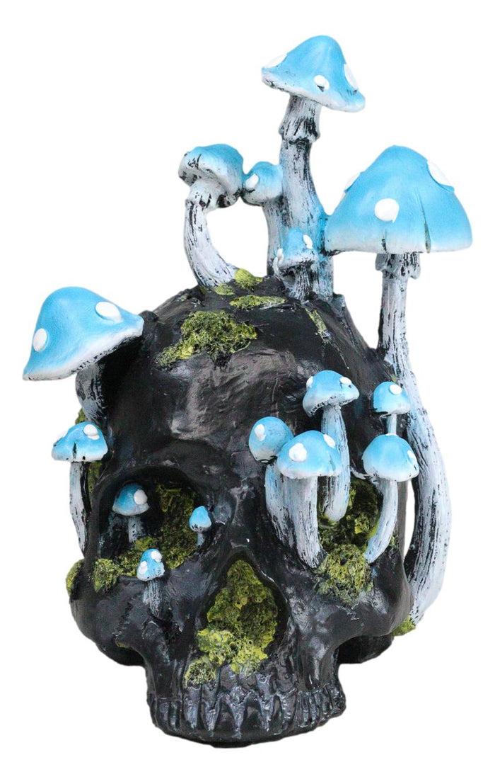 ebros gift Wicca Stacking Toadstool Mushrooms and Moss Fungi Forest Black Skull Figurine