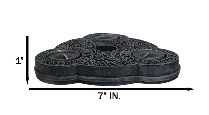 Ebros Gift Wicca Triple Goddess Celtic Knotwork Triquetra Triple Votives Taper Candleholder