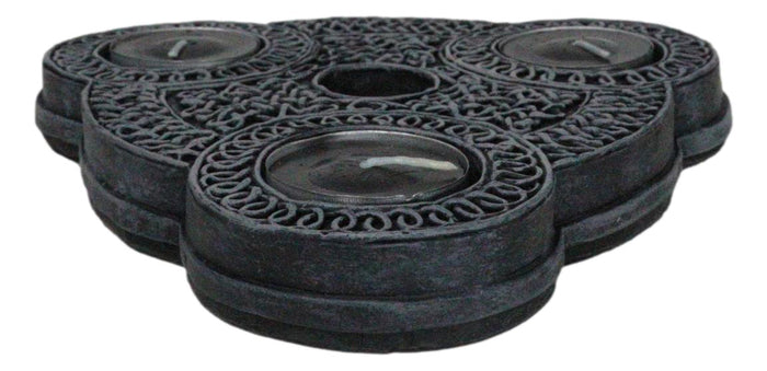 Ebros Gift Wicca Triple Goddess Celtic Knotwork Triquetra Triple Votives Taper Candleholder