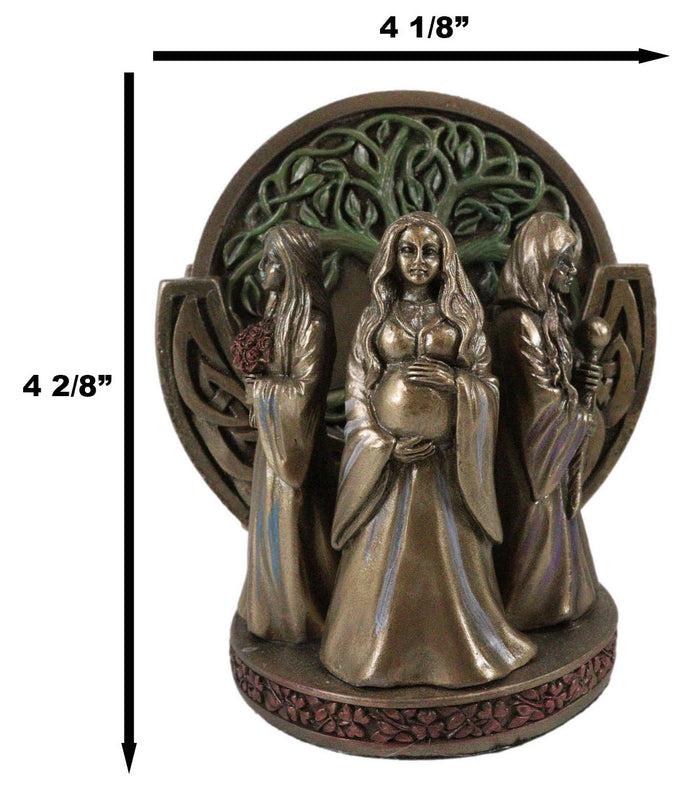 Ebros Gift Wicca Triple Goddess Mother Maiden Crone Holder With Tree Of Life Coaster Set