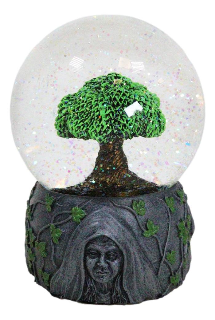 ebros gift Wicca Triple Goddess Mother Maiden Crone Tree of Life Glitter Water Globe Decor