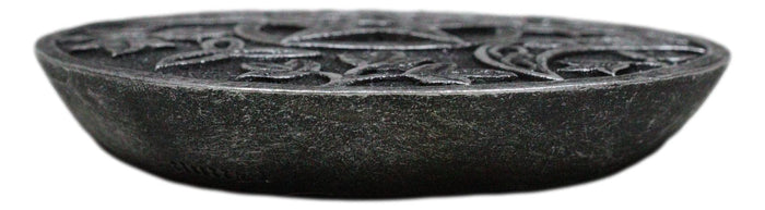 Ebros Gift Wicca Triple Moon Triskele Goddess Pentagram Round Incense Holder Figurine