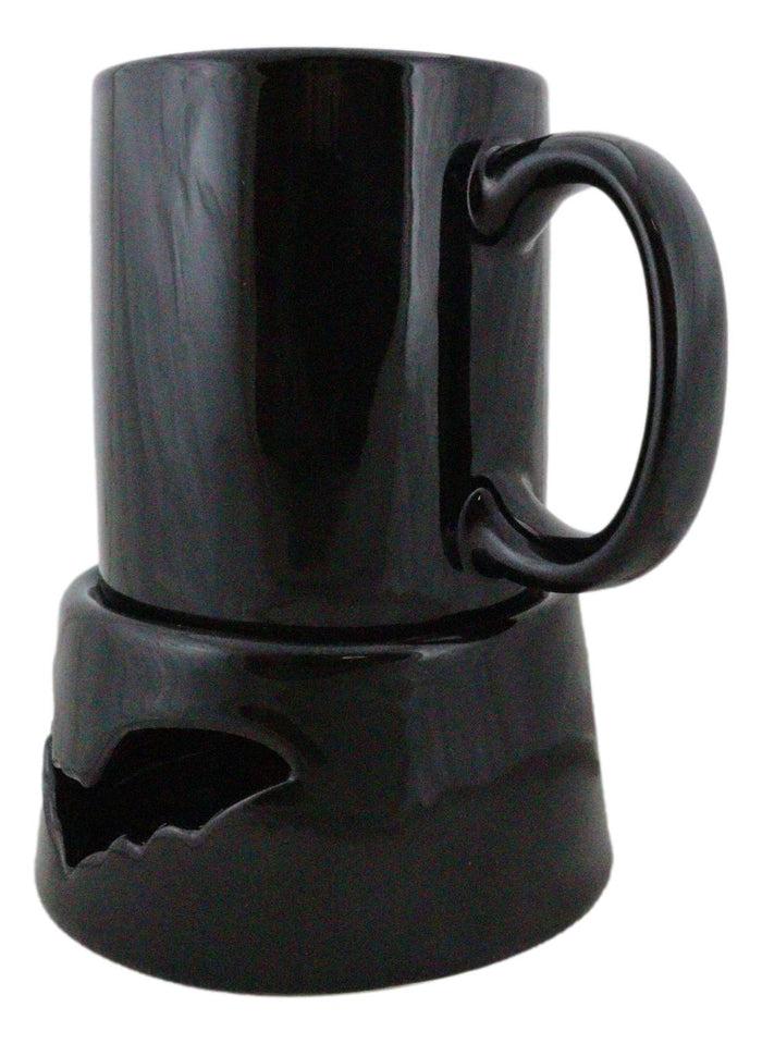Ebros Gift Wicca Vampire Bat Black Cup With Candle Holder Mug Warmer Shadow Caster Set