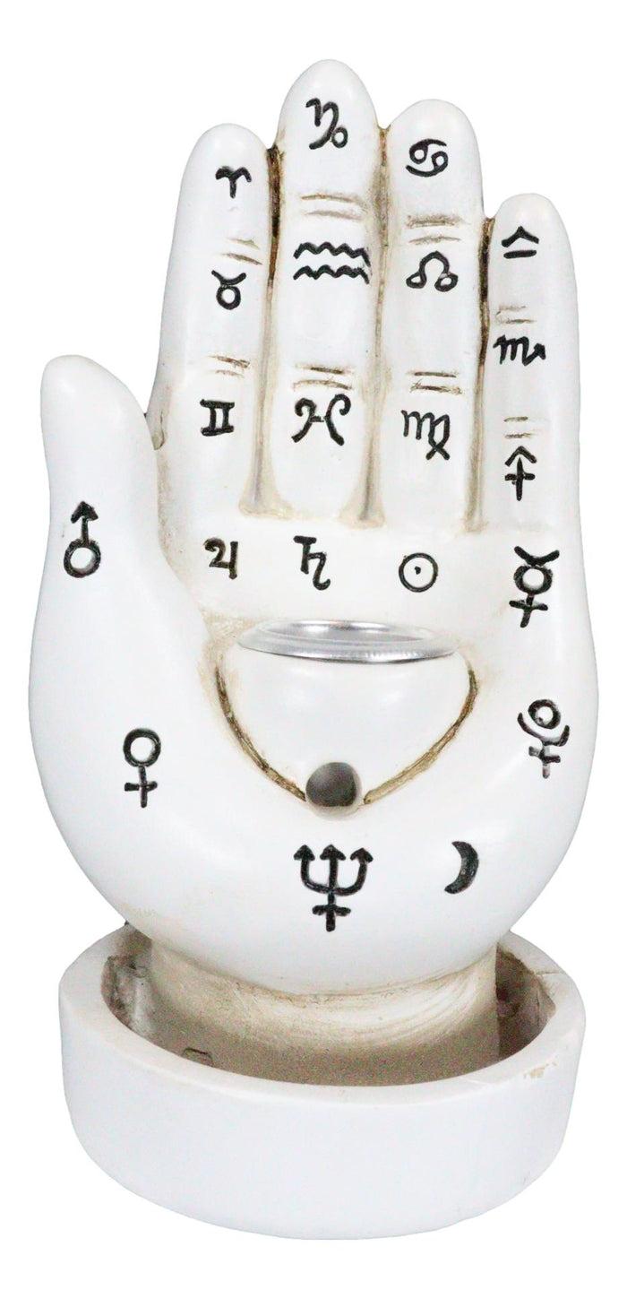 Ebros Gift Wicca White Fortune Teller Chirology Palmistry Hand Palm Backflow Incense Burner