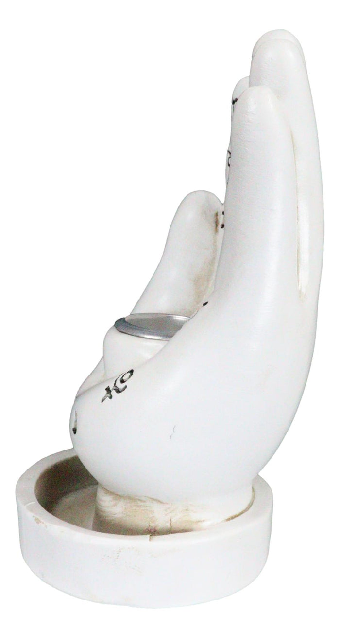 Ebros Gift Wicca White Fortune Teller Chirology Palmistry Hand Palm Backflow Incense Burner