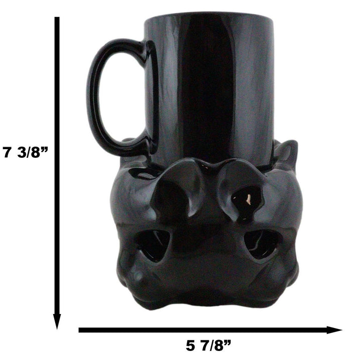 Ebros Gift Wicca Witch Feline Cat Black Cup With Candle Holder Mug Warmer Shadow Caster Set