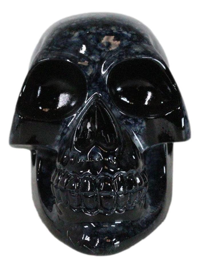 Ebros Gift Wicca Witchcraft Magic Black Translucent Acrylic Crystal Gazing Skull Figurine