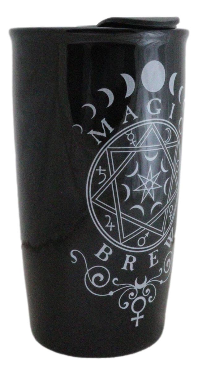 Ebros Gift Wicca Witchcraft Phases Of The Moon Magic Brew Ceramic Travel Mug Coffee Tea Cup