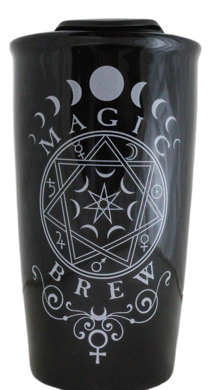 ebros gift Wicca Witchcraft Phases Of The Moon Magic Brew Ceramic Travel Mug Coffee Tea Cup