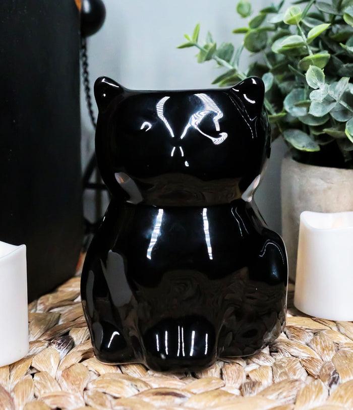 Ebros Gift Wicca Witching Hour Feline Black Cat Kitten Essential Oil Warmer Candle Holder