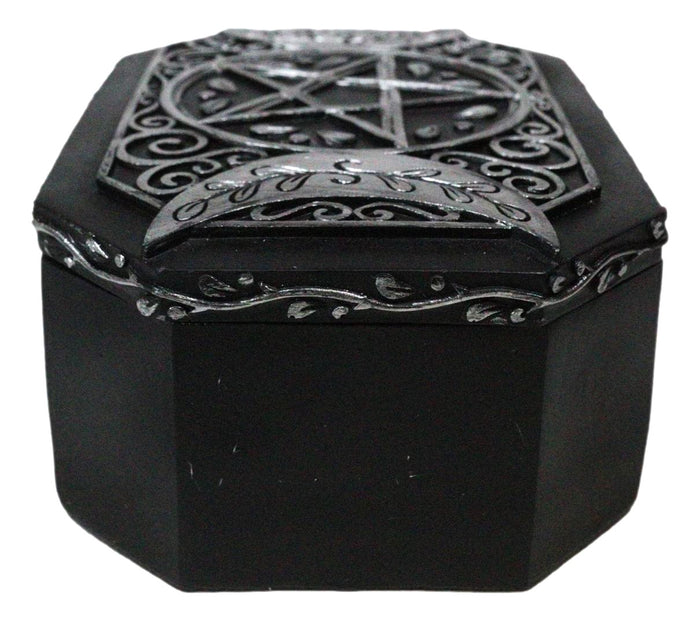 Ebros Gift Wiccan Celestial Sacred Crescent Full Moon Triple Moons Decorative Trinket Box