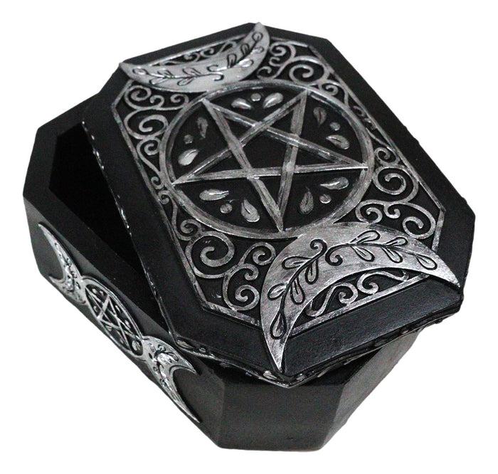 ebros gift Wiccan Celestial Sacred Crescent Full Moon Triple Moons Decorative Trinket Box
