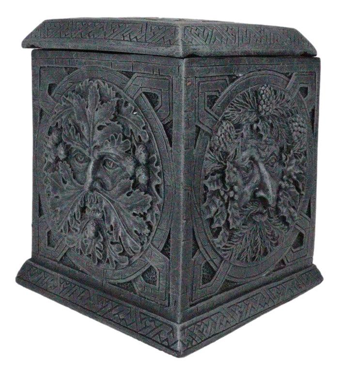 Ebros Gift Wiccan Celtic Greenman Four Seasons Spring Summer Fall Winter Decorative Box