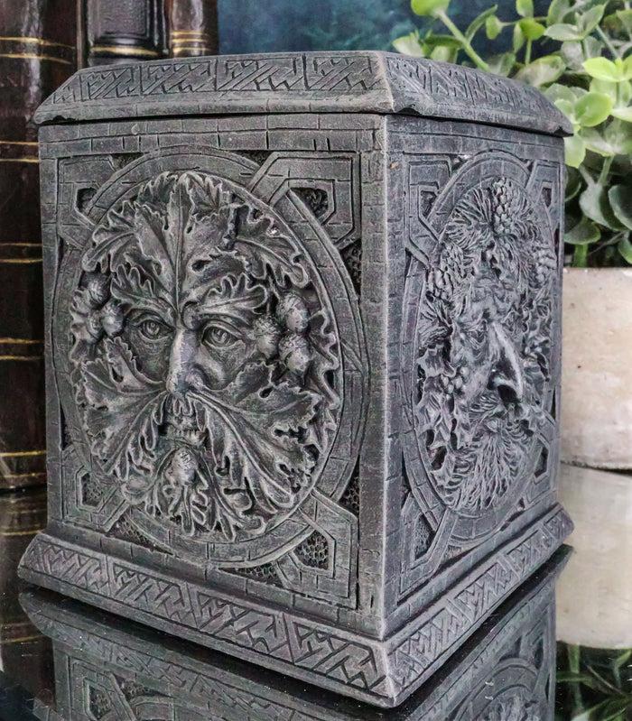 ebros gift Wiccan Celtic Greenman Four Seasons Spring Summer Fall Winter Decorative Box