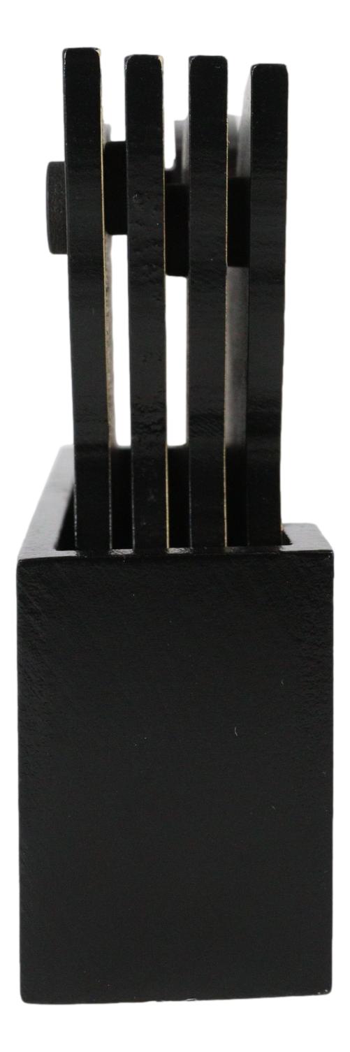 Ebros Gift Wiccan Mystic Mog Black Cat Face With Crescent Moon Triple Goddess Coaster Set