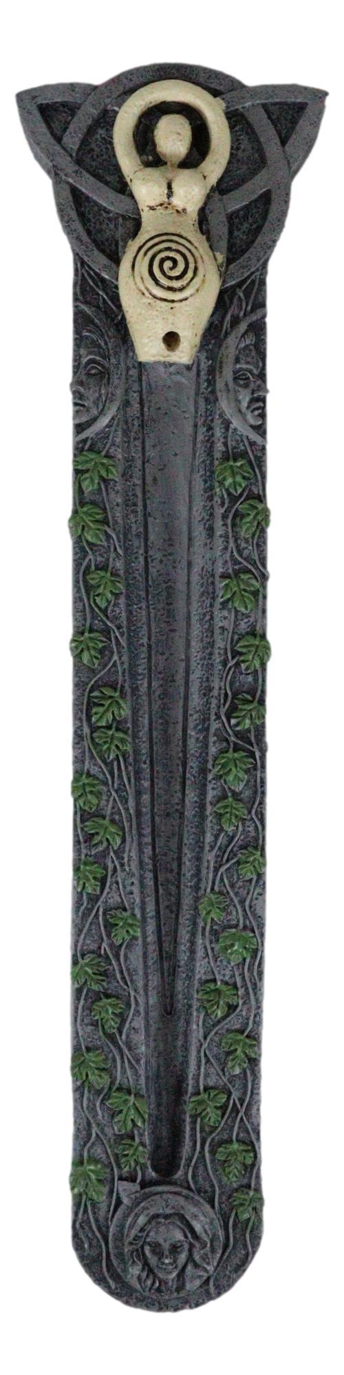 Ebros Gift Wiccan Shaman Feminine Spiral Goddess Celtic Trinity Ivy Leaves Incense Burner