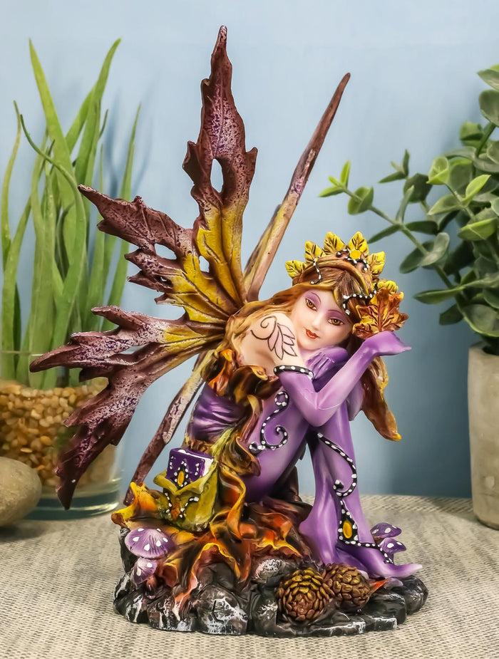 ebros gift Wild Traveler Autumn Tribal Acorn Fairy Garden Statue 6.5"Tall Fall Season Fae
