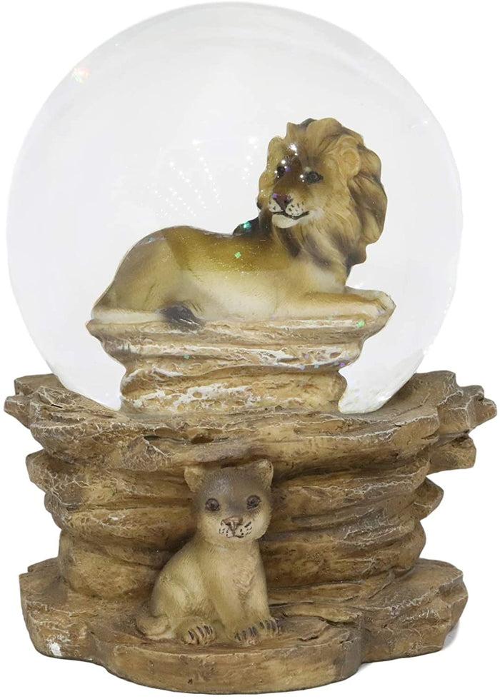 Ebros Gift Wildlife Animal Lion King Of Jungle Water Globe Collectible Water Ball Decor