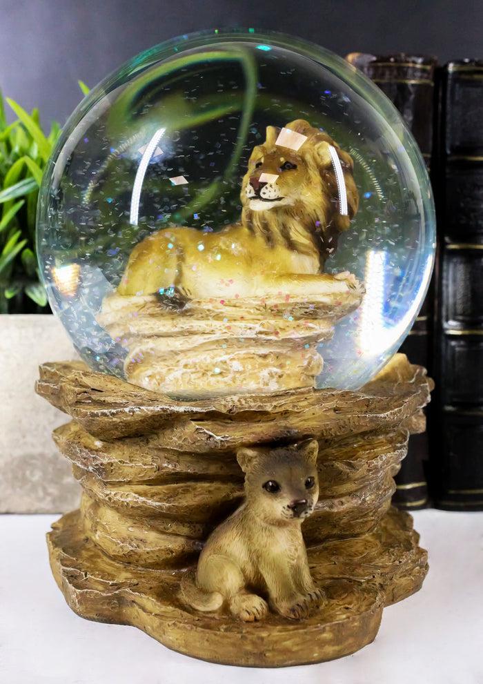 ebros gift Wildlife Animal Lion King of Jungle Water Globe Collectible Water Ball Decor