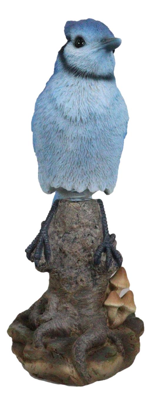 Ebros Gift Wildlife Blue Jay Passerine Bird Perching On Tree Stump Spring Bouncing Figurine