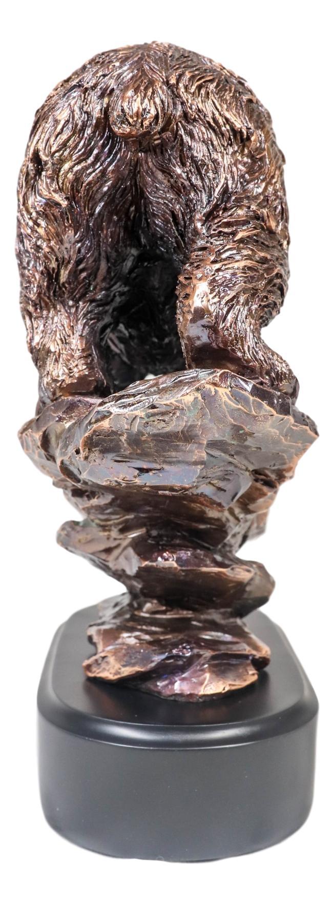 Ebros Gift Wildlife Large Grizzly Bear Going Down Hill Bronze Electroplated Resin Figurine