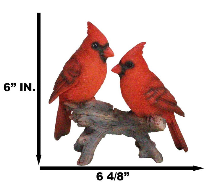 Ebros Gift Wildlife Nature 2 Northern Red Cardinal Birds Perching On Branch Figurine